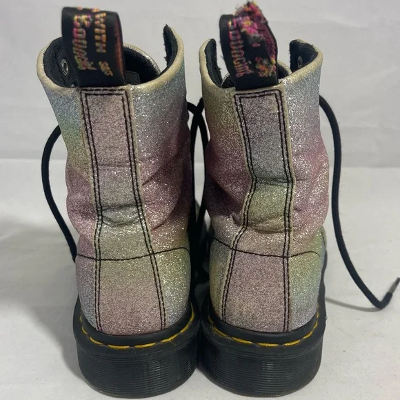 Dr. Martens | Pascal Rainbow Glitter Shimmer boots womens size 7 - Picture 2 of 10